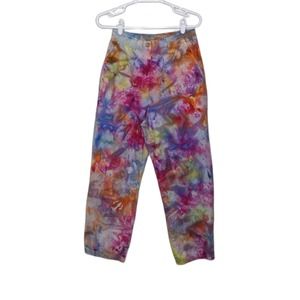 Vintage Slacks Pants Custom Ice Tie Dye Mom 90s Bottoms Art Artist Size 10